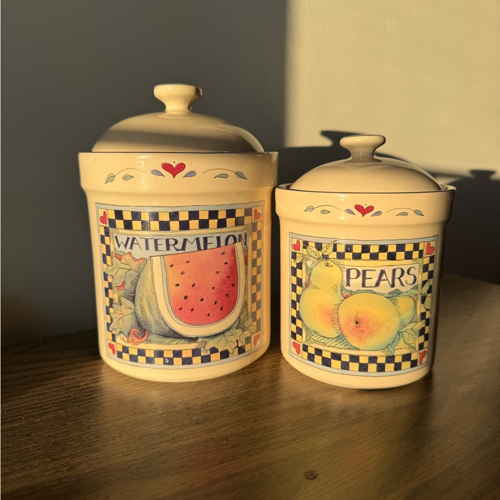 Vintage Susan Winget Fruit Design Canister Set